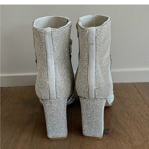 Silver Rhinestone booties